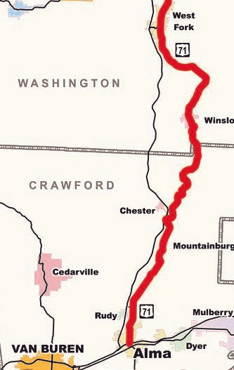 US Bike Route 51 to Pass Near Chester, AR Connecting Bentonville to Fort Smith